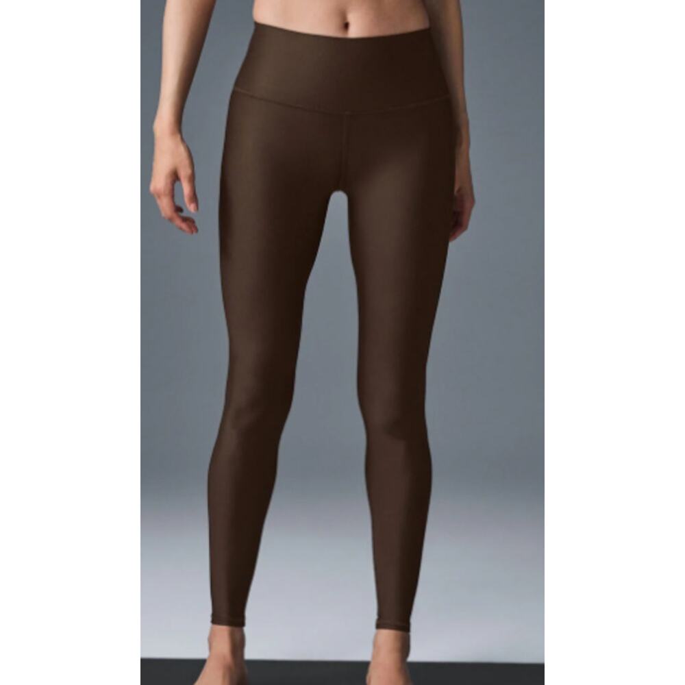 Alo High-Waist Airlift Brown Espresso Performance Legging Full Length Small Nwot View 2